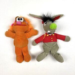 TYCO Sesame Street Bean Bag Plush Benny Rabbit Zoe Lot of 2 VTG 90s 1997 8 in